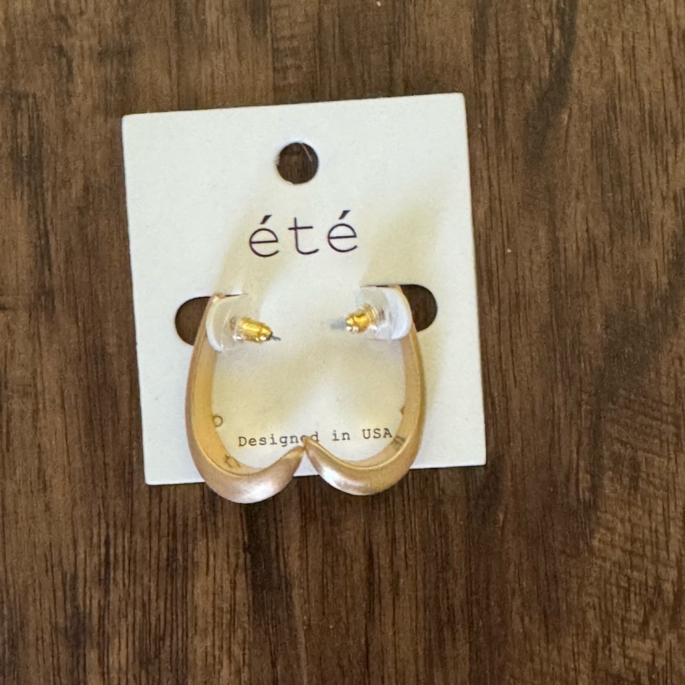 ete brushed metallic hoop earring